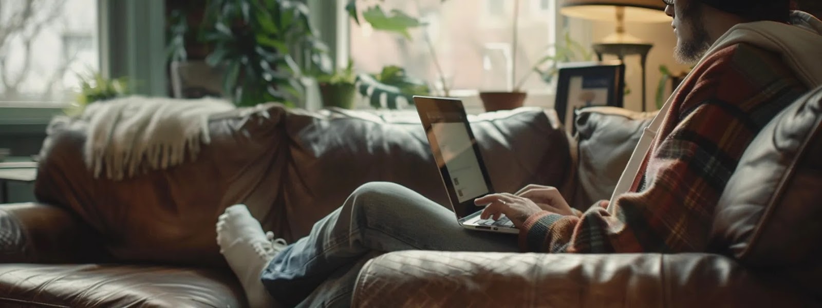 a person browsing therapist finder websites on a laptop in cincinnati.